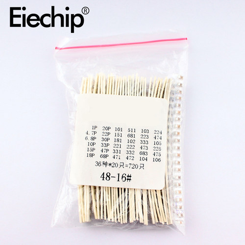 1206 SMD Ceramic Capacitor set 1pF-10uF 36Values *20pcs capa