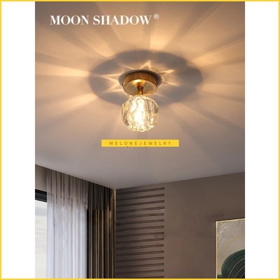 Full Copper Led Downlights Aisle Creative Crystal Porch Ligh