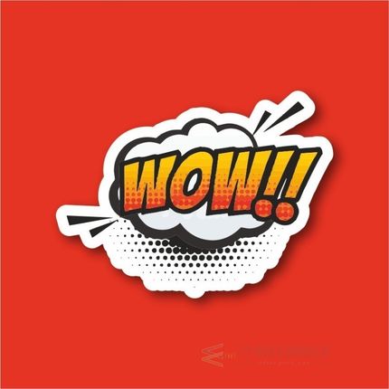 Wow!! Pop Art Laptop and Phone Sticker-Decal max.8cm