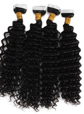 Deep Wave Tape in Human Hair Extensions 100g 40pcs Machine M