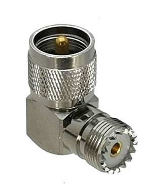 1Pcs UHF PL259 Male Plug to UHF SO239 Female jack Right Angl