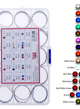 750Pcs 15Value x 50pcs 0603 SMD LED Diode kit set White Red