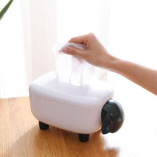 Cute Simple Sheep Tissue Box With Paper Towel Box For Home