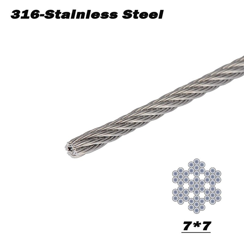1/8 Inch Stainless Steel Aircraft Wire Rope 适用于 Deck Cabl