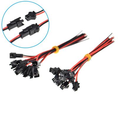 50Pairs 150MM JST SM CONNECTOR 2PIN PLUG CABLE MALE+FEMALE W