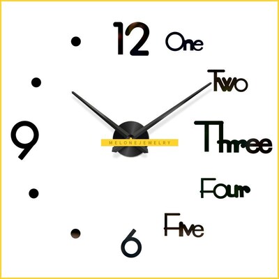 Wall clock modern design digital stickers watch 3d acrylic d