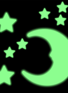 201pcs Easy Use Moon Stars Home Decor Decals Removable