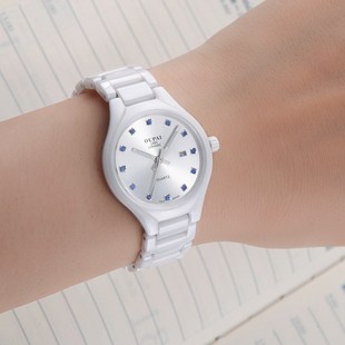 Casual Ceramic Watch Fashion Quartz Wristwatch Women Analog