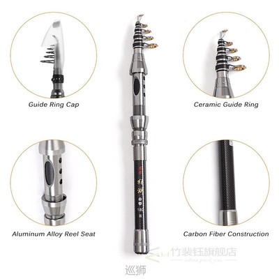 2.1M Telescopic Fishing Rod And Reel Combo Full Kit Spinning