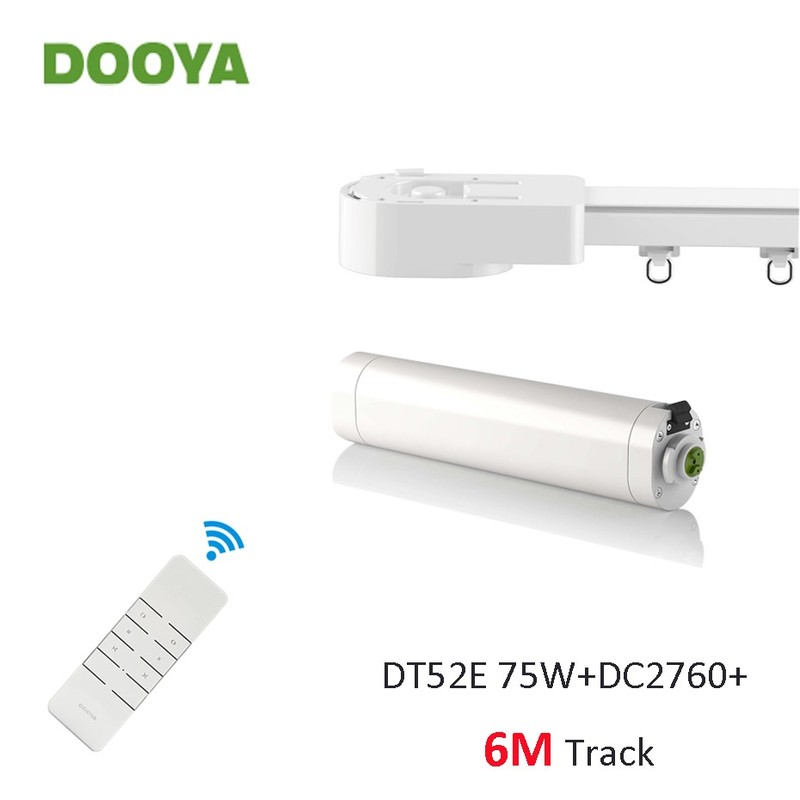 Dooya Super Silent Curtain Rails System, DT52E 75W+6M or Les