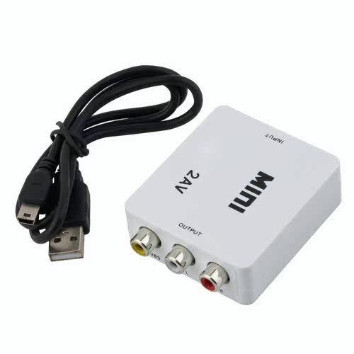 to RCA to  AV 1080P 3RCA CVBS Video Box audio Converter For