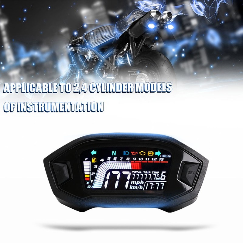 2020 Universal Motorcycle LED Adjustable Speedometer 13000 R
