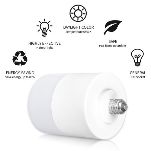 4 Pack LED Light Bulb Bright Daylight White 6500K E27 Base