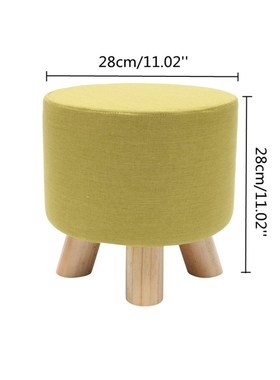 Modern Round Solid Pine Wooden Footstool Ottomans Nordic Pou
