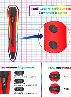 Aveiro 3D Pen LED Screen DIY 3 D Printing Pens Set 100m PLA