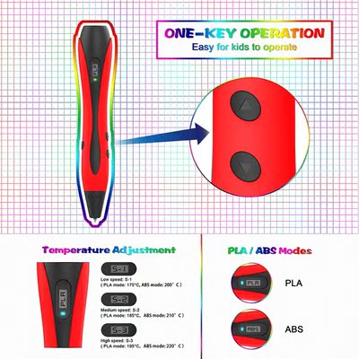 Aveiro 3D Pen LED Screen DIY 3 D Printing Pens Set 100m PLA