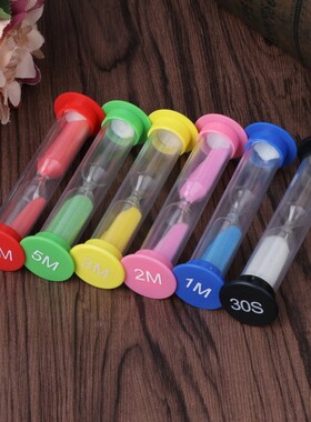 1 Set/6PCS  Colorful Cylinder Sandglass Hourglass Sand Clock