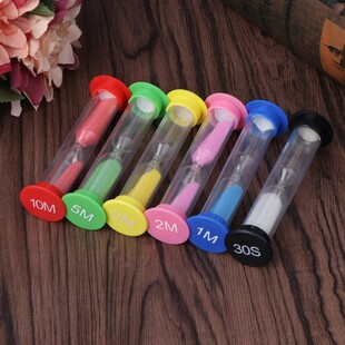 1 Set/6PCS  Colorful Cylinder Sandglass Hourglass Sand Clock