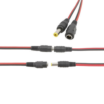 2/5Pair 5.5 x 2.1mm DC Power Cable Pigtail 12V 1A Male Femal