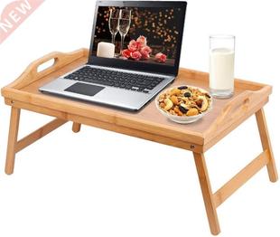 Portable Bamboo Breakfast Tray Wood Home Folding Laptop Desk