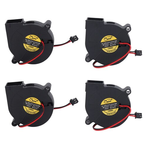 4 Pcs Cooling Blower Fan DC 12V 0.15A 50mmx15mm Fans for 3D