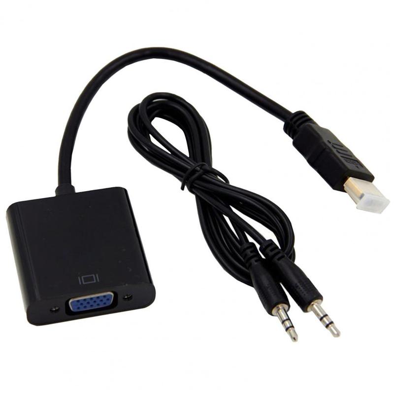 HDMI-compatible to VGA Adapter Cable Digital to Analog Signa