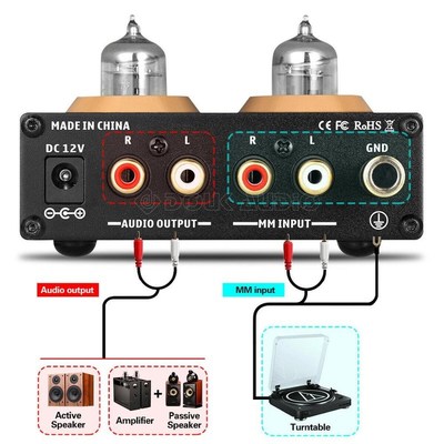 Mini HiFi MM Phono Stage Turntable Preamp Stereo Audio Vacuu