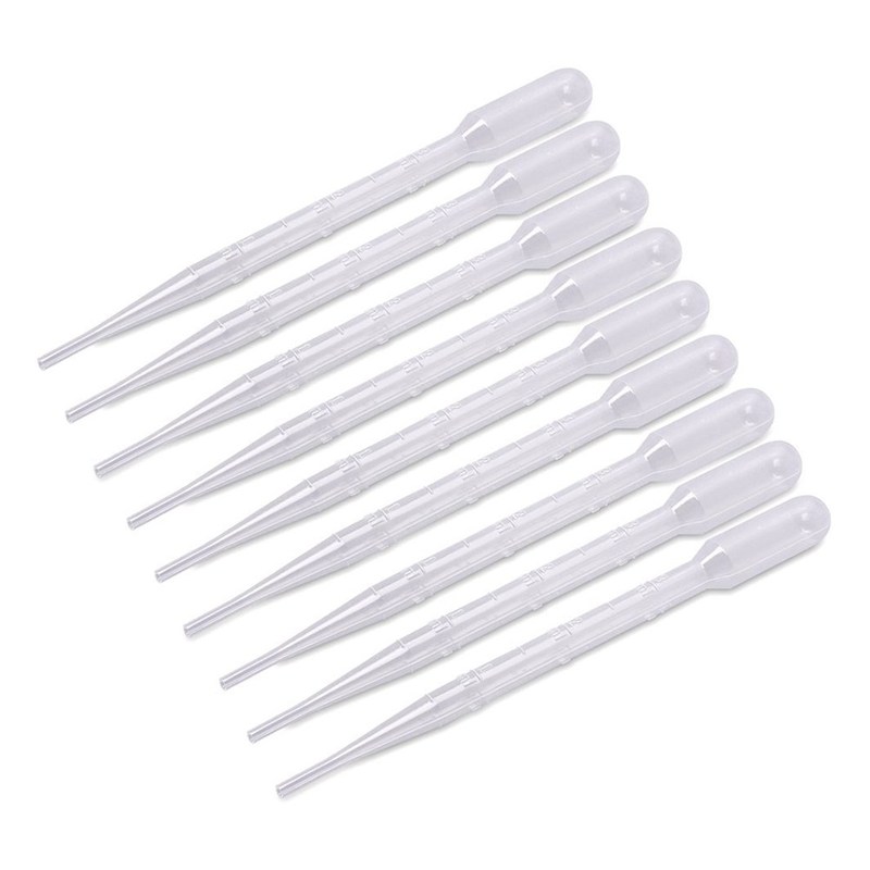 100pcs 3ML Plastic Transfer Pipette Washable Pasteur Pipette