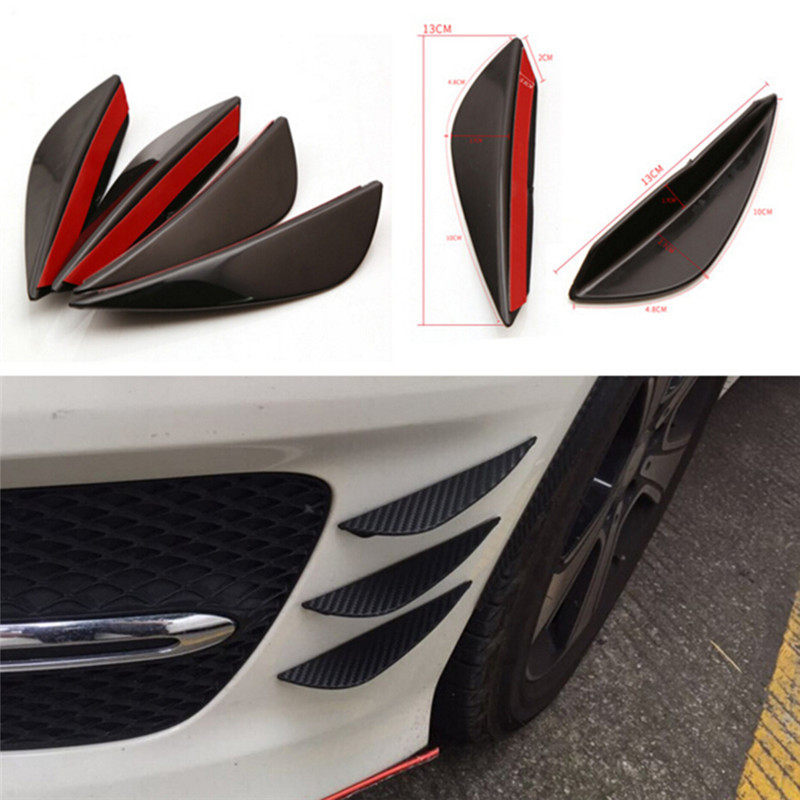 4pcs bumper spoiler universal front bumper lip splitter fins