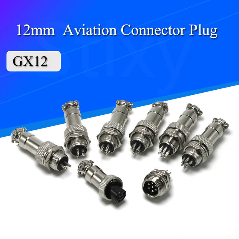 10Set GX12 2/3/4/5/6 Pin 12mm Aviation Plug Male + Female So 鲜花速递/花卉仿真/绿植园艺 园艺用品套装 原图主图