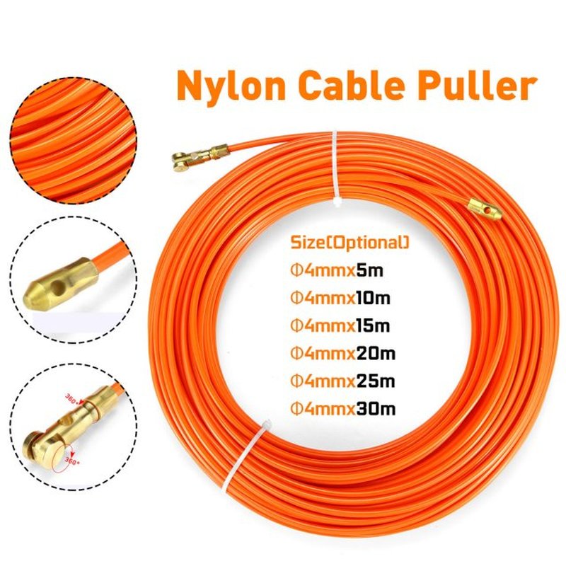 4mm Durable Black Fiberglass Electric Guide Device Cable Pus