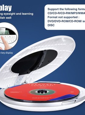 Music Battery Powered Small Portable CD Player USB AUX Suppo