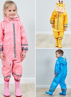 3-10Years Kids Cartoon Raincoat Outdoor Waterproof Jumpsuit