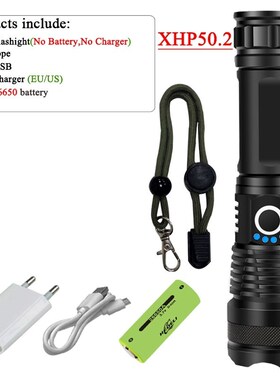 xhp100 High power led flashlight rechargeable 18650 26650 ba