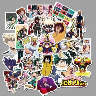 50pcs My Hero Academia Suitcase Stickers Laptop Skateboard