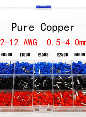 1065pcs/set 3 colors 22~12AWG Wire Copper Crimp Connector In