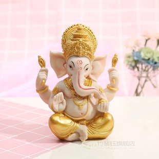 Gold Lord Ganesha Buddha Statue Elephant God Sculptures Gane