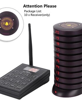 10PCS Restaurant Pager Wireless Calling Paging System Waiter