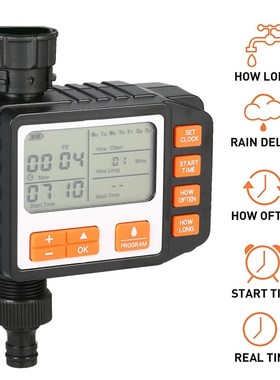 3 Separate Programs Water Timer 3in Large Screen IP65 Waterp