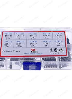 50Pcs 10value each 5pcs DIP IC Chip kit Box 74HC00 74HC02 74