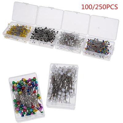 100/250pcs/box 38mm Round Pearl Head Dressmaking Pins Weddin