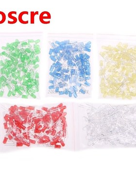 500 Pcs 3V 20mA 5mm Round Light Emitting LED Diode Assorted