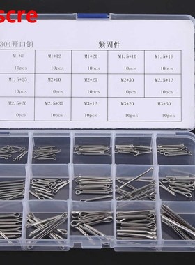150Pcs Split-Cotter Fastening Pins 15 Kinds M1-M3 Stainless