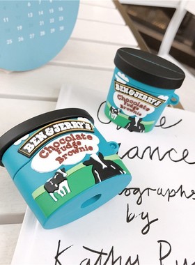 For AirPod 1 2 Pro Case Chocolate Ice Cream Cup Cartoon Sof