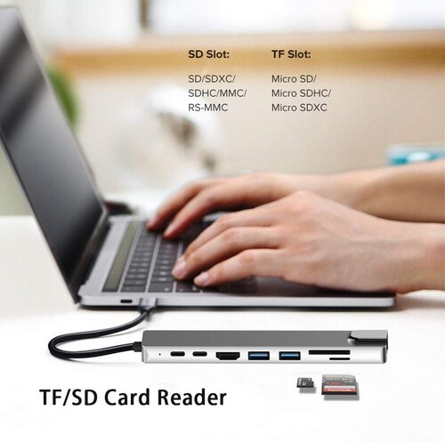 Type C to HDMI Hub USB C 4K PD 5A 87W Dock Rj45 Lan USB 3.1