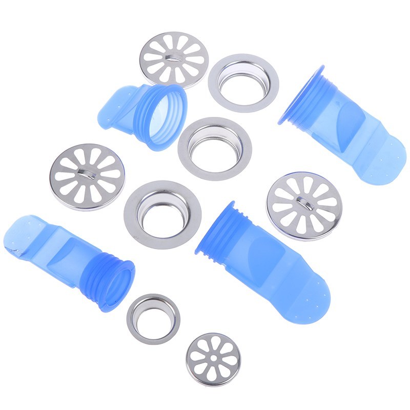 Bathroom Pipe Sewer Drainer Round Stainless Steel Cover Sili