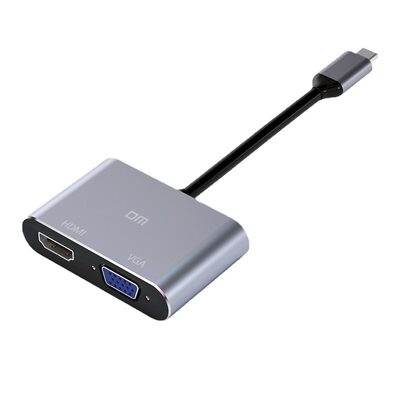 Type-c To HDMI-compatible+VGA USB3.0 USB-c Notebook Four-in-