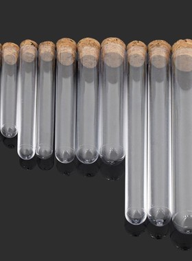 10pcs/pack Lab Glass Test Tube With Cork Stoppers 15x150mm L