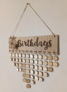 Wooden Lowercase Letters Birthdays Calendar Hanging Board