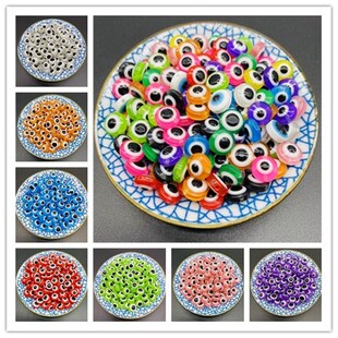 10mm hand made Beaded oblate animal eye beads resin DIY